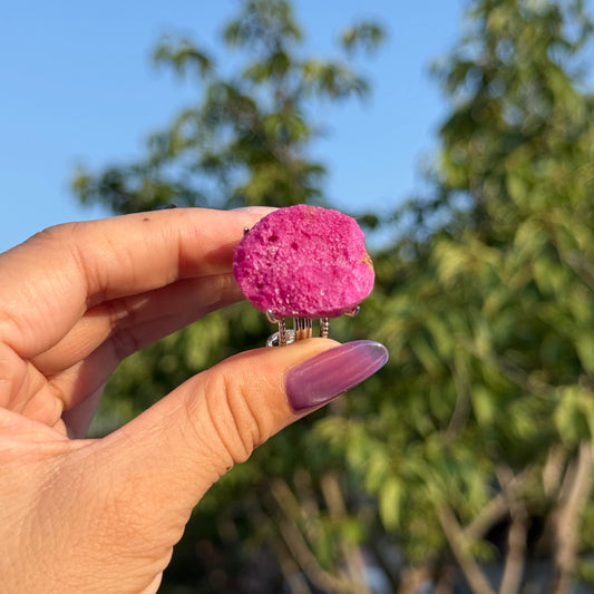Raw stone of natural Ruby handmade unique ring with shining and clean surface